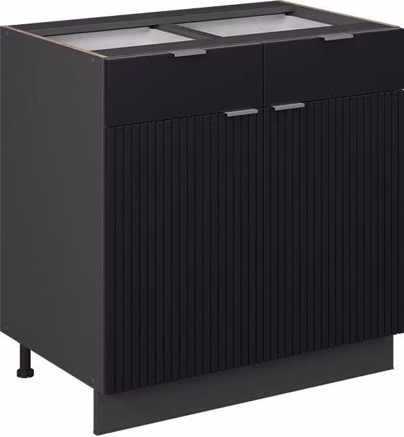Mobiletto base per cucina Fame-Line Nero rigato/Antracite 80 cm senza piano di lavoro Vicco