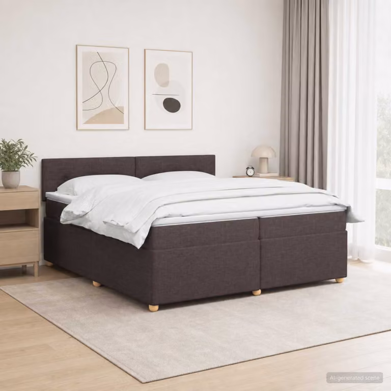 vidaXL Letto Box Spring Moderno con Materasso a Molle Pocket e Illuminazione Sotto il Letto, Colore Multicolore, L/P/H: 200 x 200 x 100,5 cm