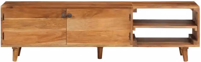 Mobile TV-Credenza per TV-Console TV Massello di Acacia con Finitura Ambra 140x30x40 cm