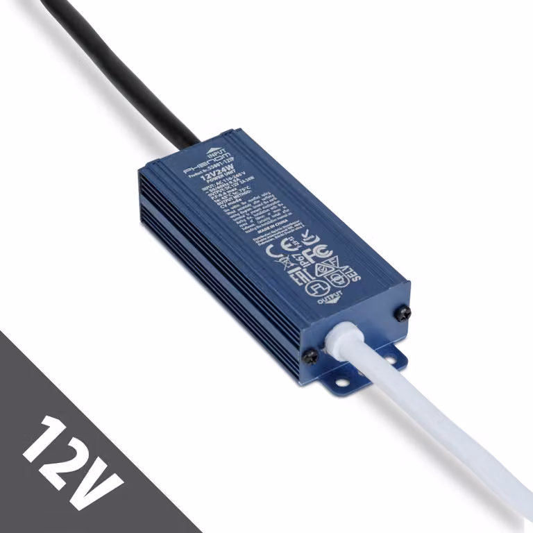 Alimentatore LED 12 V 24 W IP67 impermeabile - Trasformatore 12 V CC 2 A - Driver LED per esterni - Adatto per strisce LED, telecamere e illuminazione da giardino [55001-12IP]