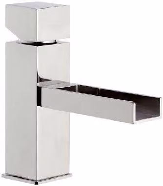 Rubinetto lavabo con bocca a cascata elegante e raffinato made in italy - serie cube waterfall