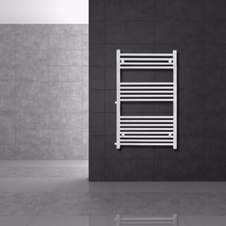Radiatore bagno LuxeBath attacco laterale, 600x1200 mm, bianco, diritto, senza elemento riscaldante