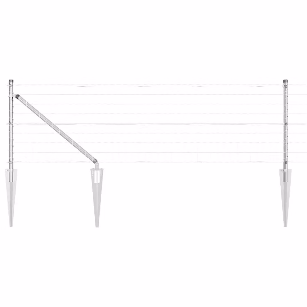 Recinzione da esterno vidaXL in acciaio zincato argento, L: 50 m, H: 0,4 m – 3