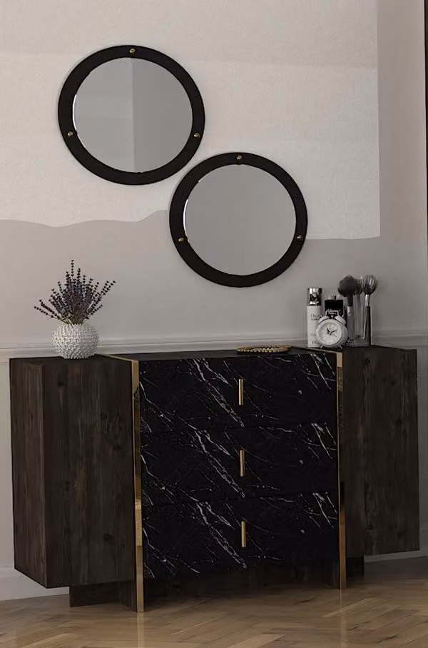 Anrichte mit Spiegel Sideboard Kommoden Flurkommode Sideboard Kommode 3tlg