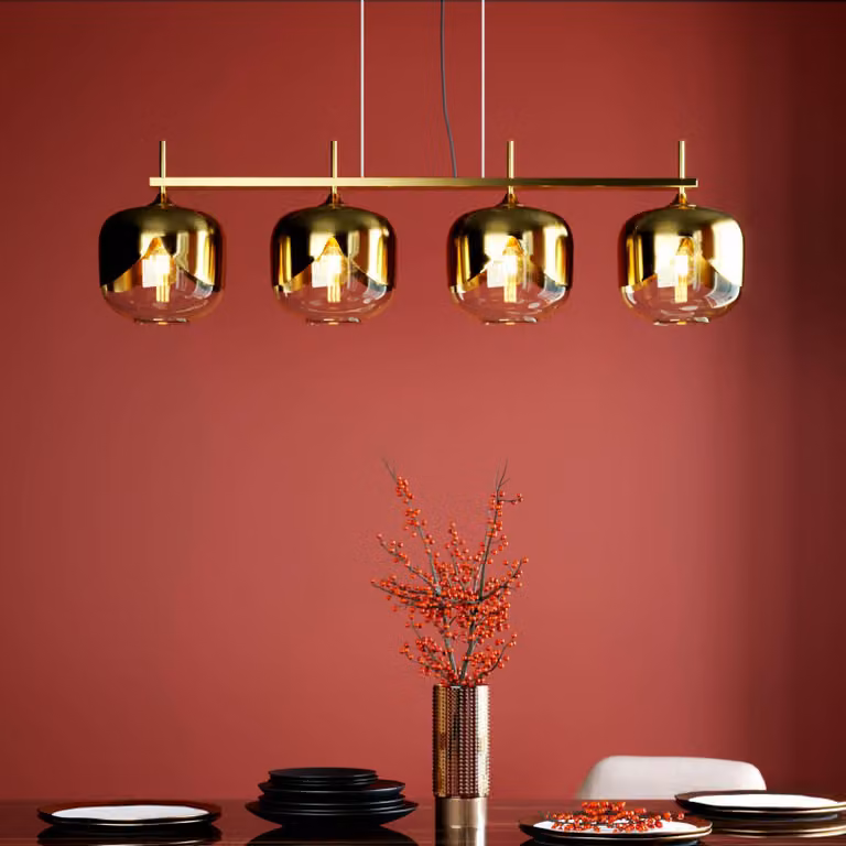 KARE Lampada a sospensione Golden Goblet, dimmerabile, Ottone / Oro, Soggiorno / Sala da pranzo, Metallo, Design, Lampada a sospensione