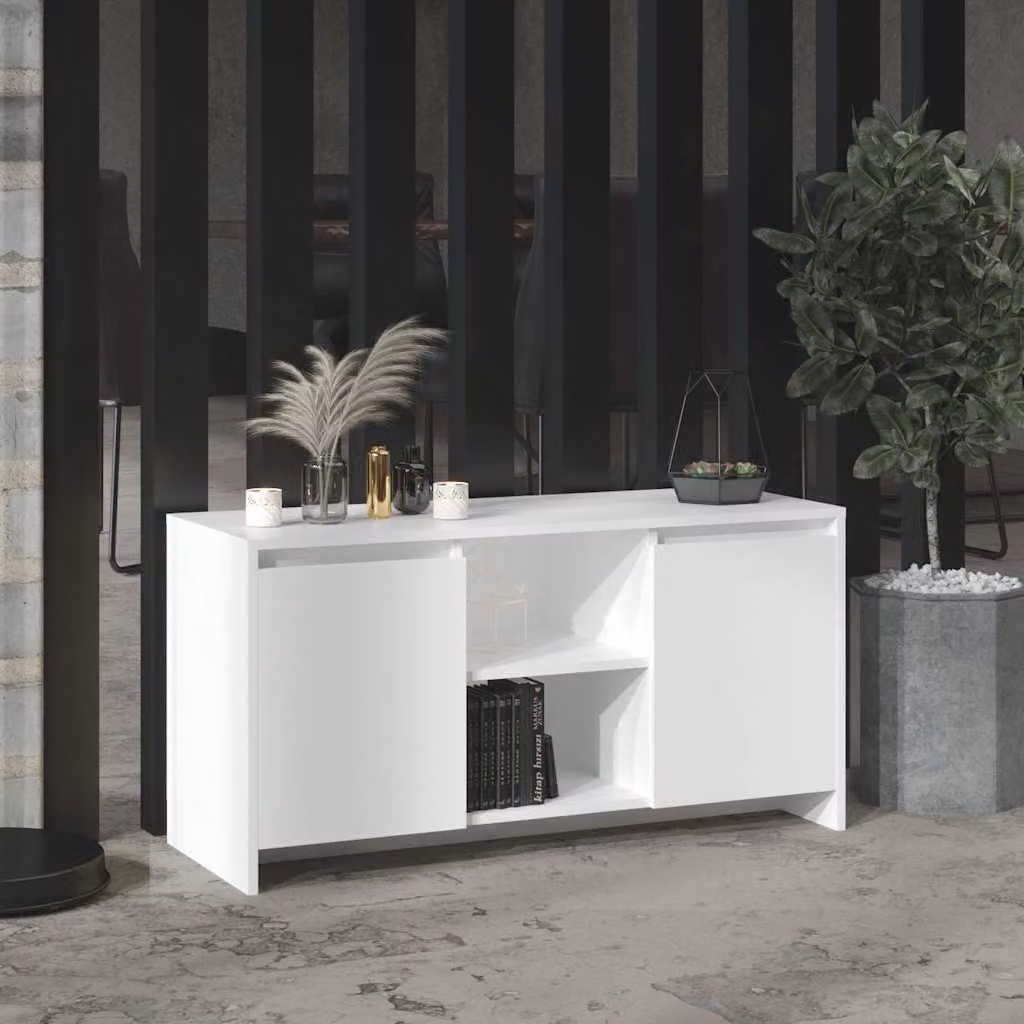 vidaXL Mobile Porta TV Bianco in Truciolato e MDF L: 102 cm, P: 37,5 cm, H: 52,5 cm
