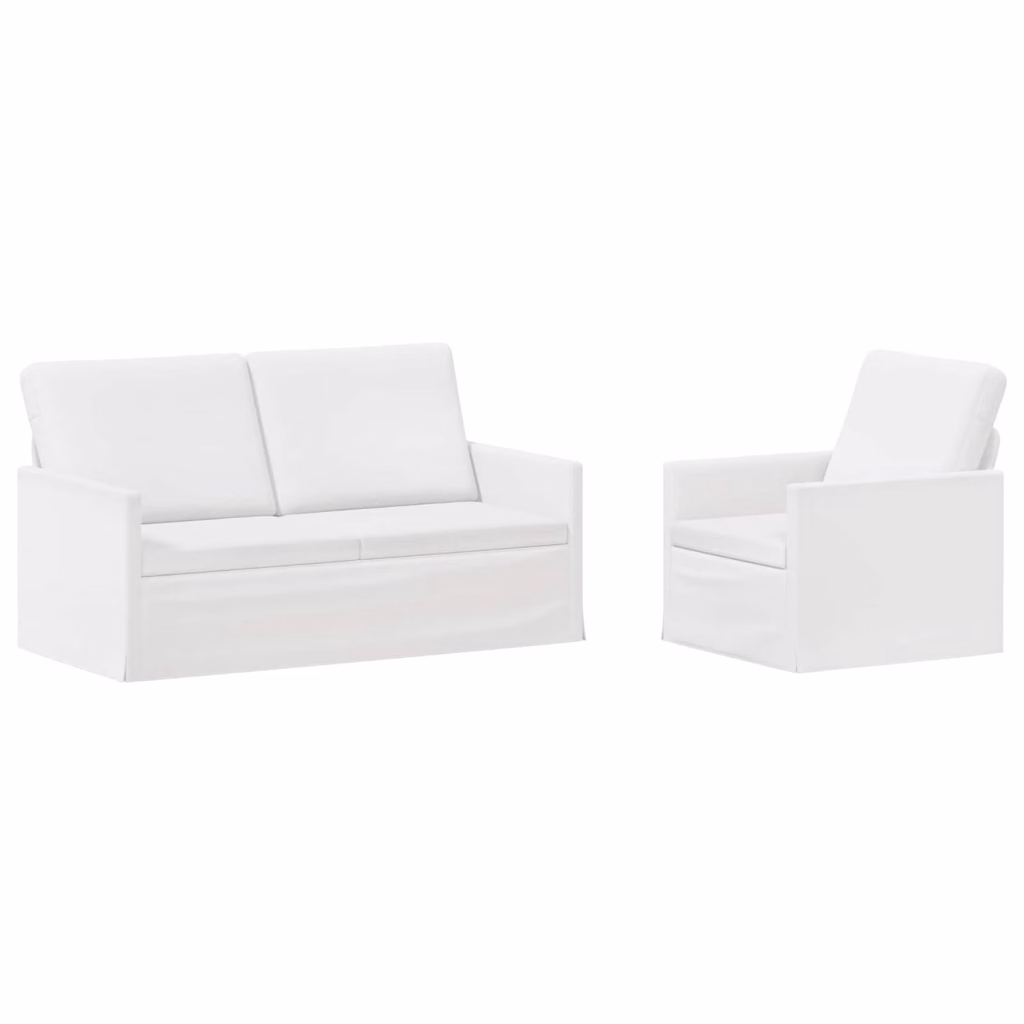 Set di 2 divani moderni vidaXL in tessuto bianco con struttura in metallo per il tuo soggiorno
