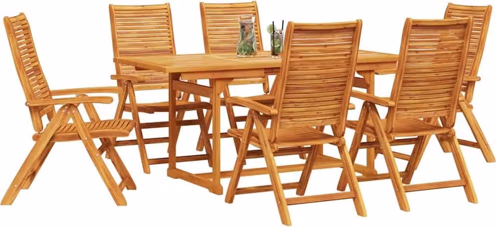 Set da Pranzo per Giardino 7 pcs Marrone