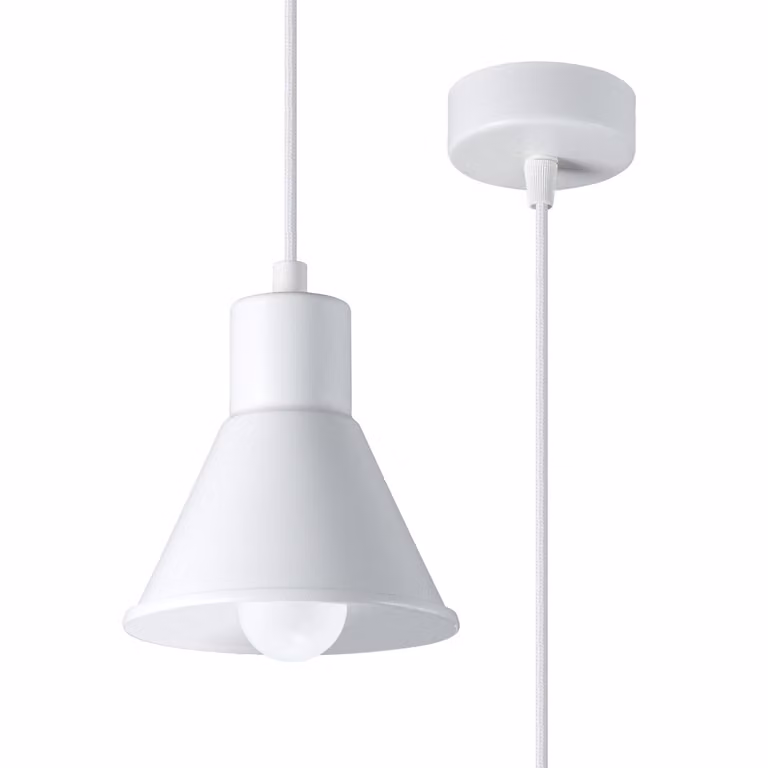 Lampada a sospensione TALEJA 1 bianco [E27] 1xE27 15W acciaio 120x14x14cm Sollux Lighting