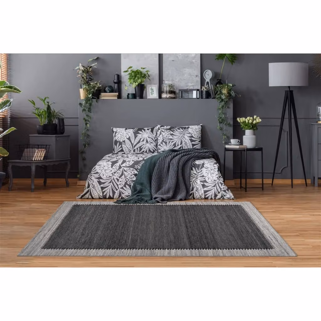 Tappeto Phoenix 300 Kendra Home in Lana e Cotone Antracite e Grigio – 2
