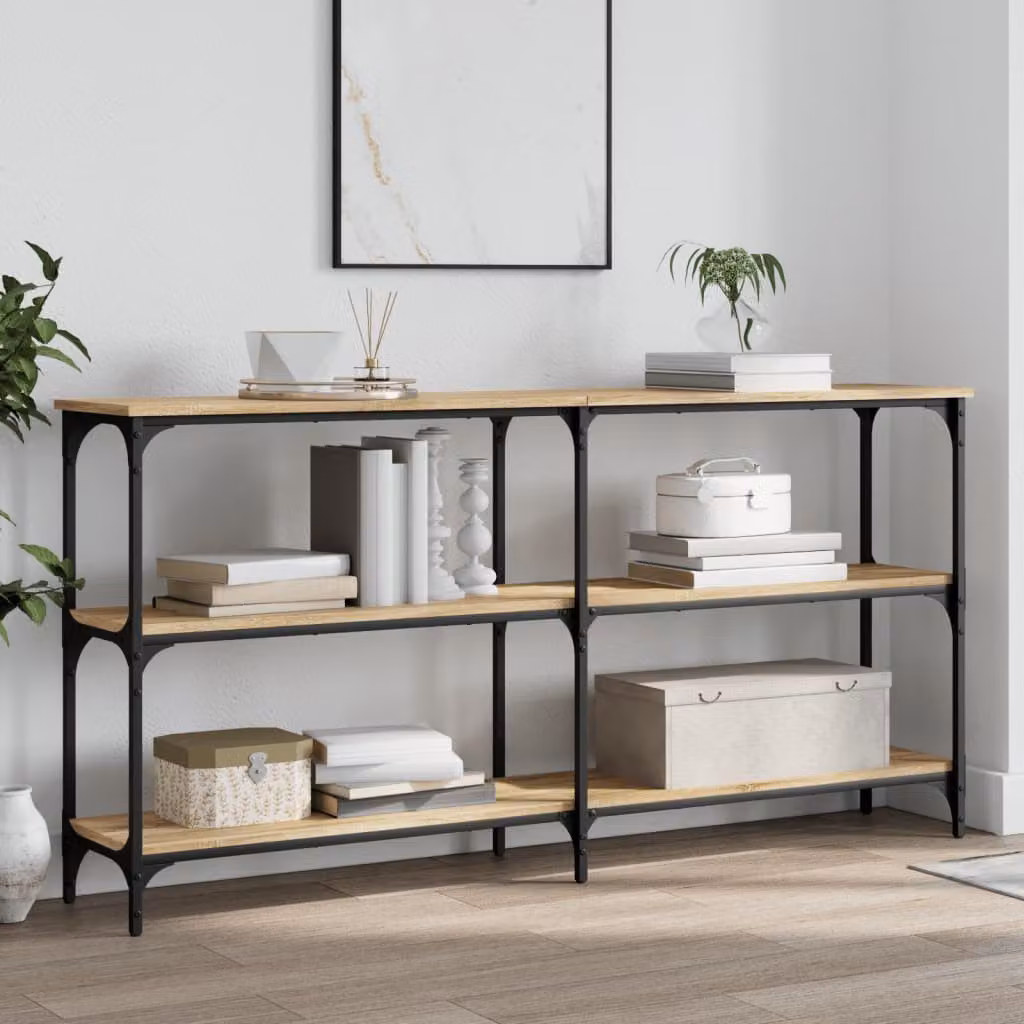 vidaXL Tavolo Consolle in Legno Rovere Sonoma Marrone L: 150 cm, P: 29 cm, H: 75 cm