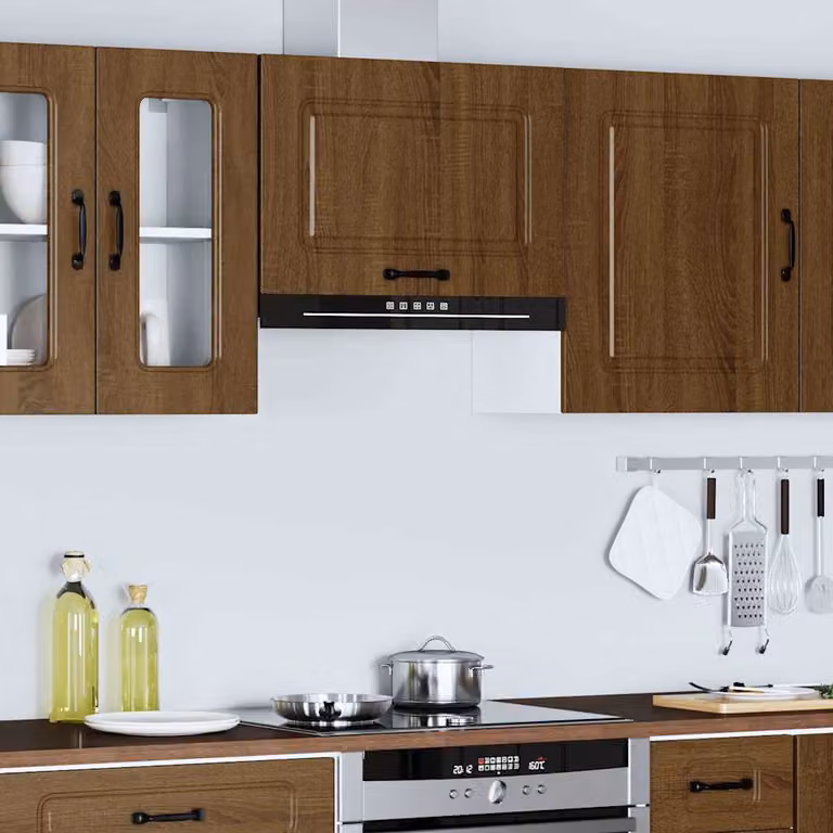 Pensile da cucina moderno vidaXL Kalmar in legno marrone con ante a battente L: 60 cm, H: 40 cm, P: 31 cm
