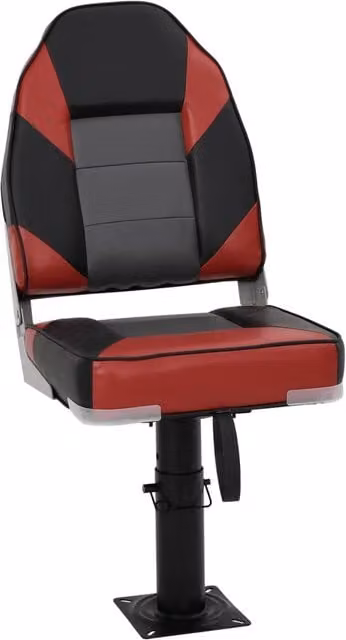 Set di 2 sedili da barca pieghevoli con schienale alto CFW9994666 in ecopelle disponibili in rosso, nero o grigio – 1
