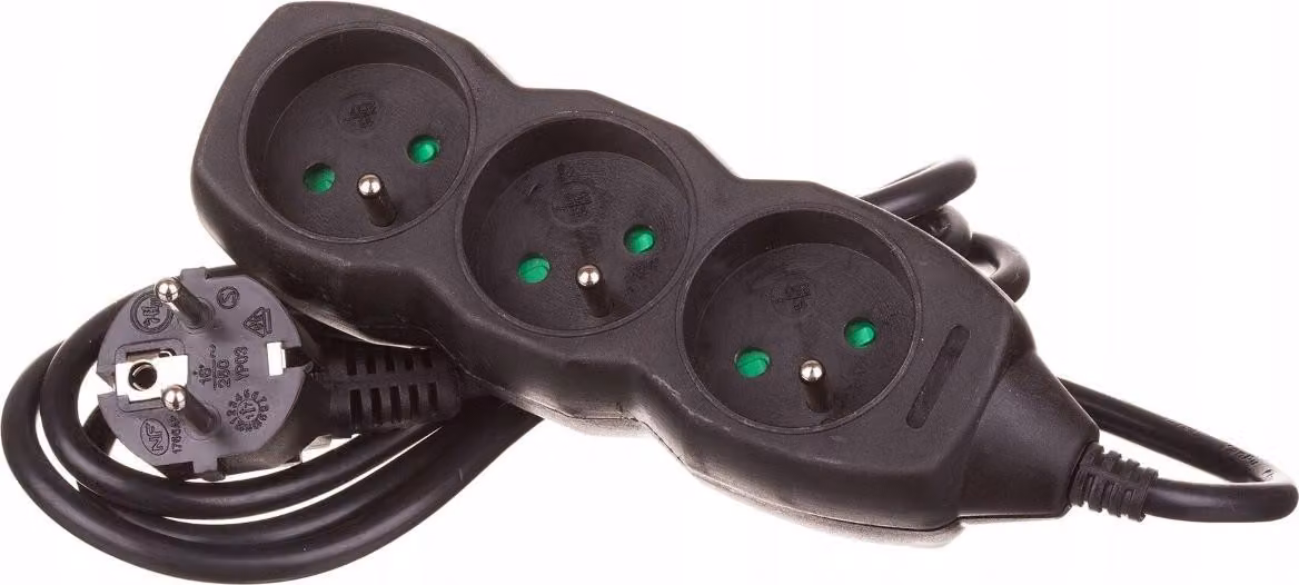 Presa multipla tripla 1,5 m grafite OWY 3x1,0 mm²