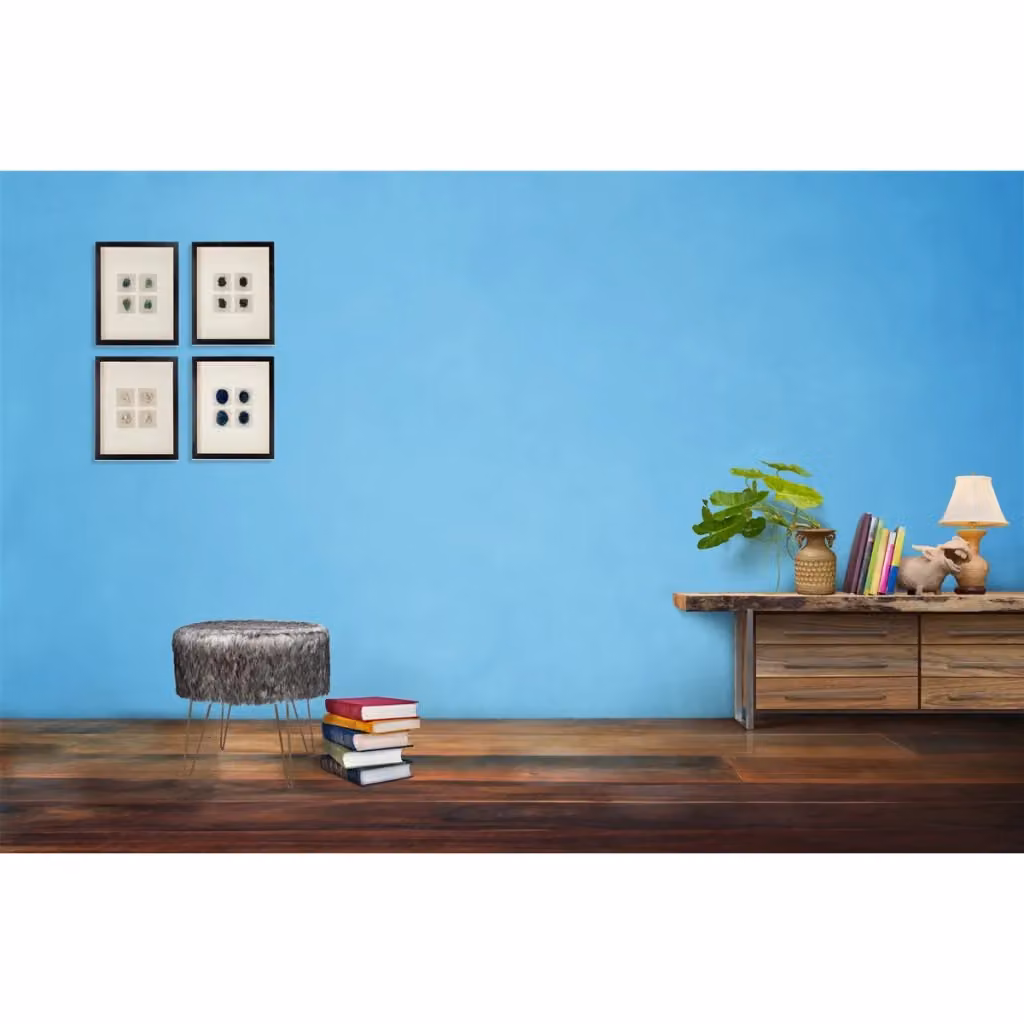 Pouf rotondo Mio Vikasa Home in eco-pelliccia bianca e metallo antracite, H: 45 cm – 2