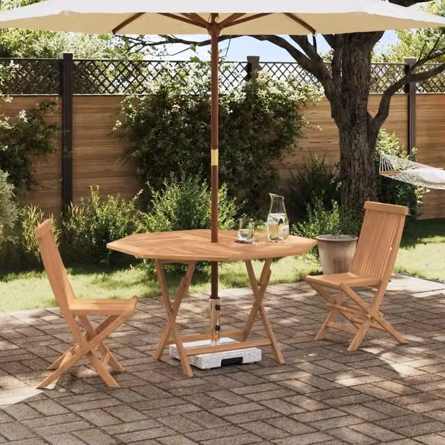 Set Bistro da Giardino 3 pz Naturale Legno di teak solido 3437367