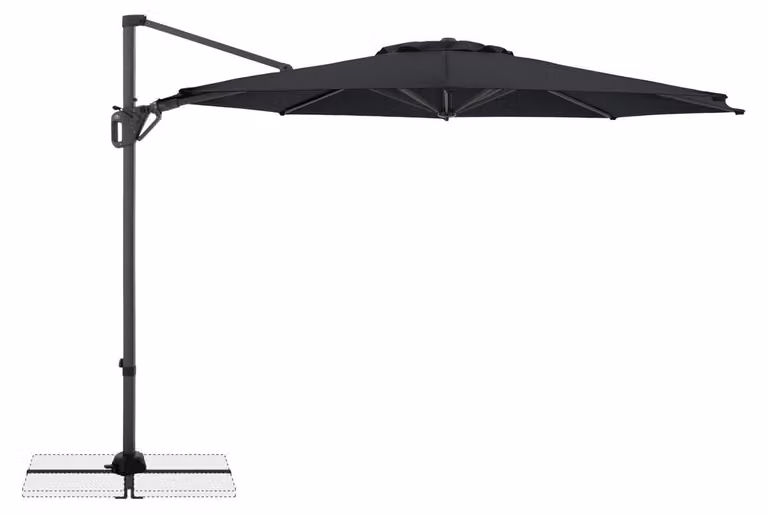 Doppler LIFE 310 cm – ombrellone da giardino orientabile con asta laterale: motivo del tessuto - 840