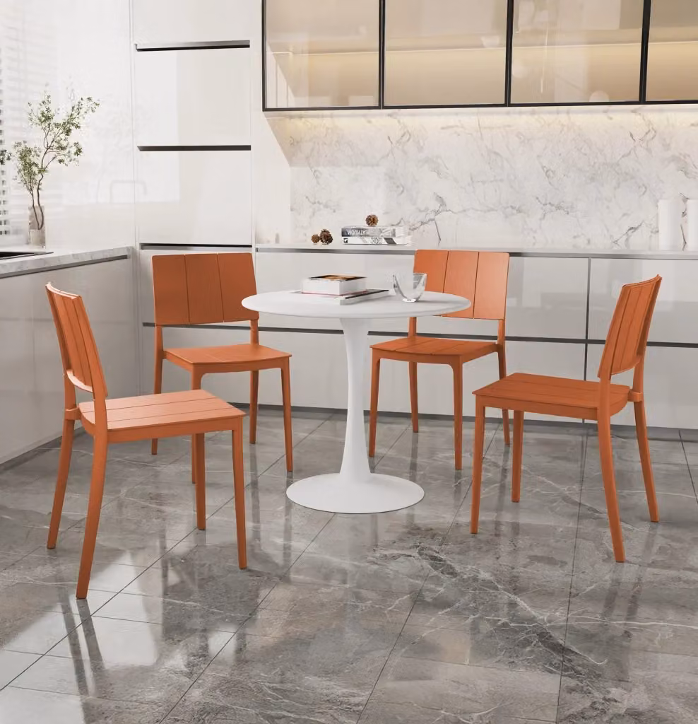 Set di 4 sedie moderne in polipropilene e fibra di vetro Il Gruppone Passione Casa, arancioni, impilabili per interno ed esterno – 2