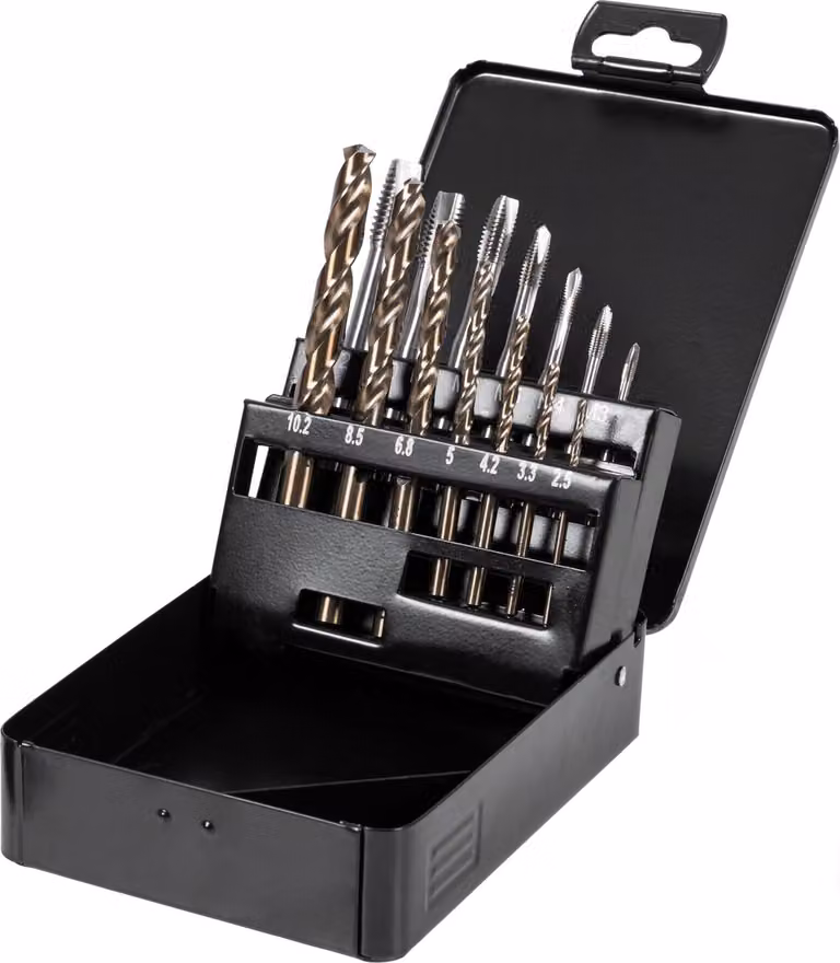 Set di rubinetti per macchine STIER, HSS-E Co5, M3-M12, incl. set di carotatori, set di rubinetti, set di rubinetti, set di rubinetti premium al cobalto
