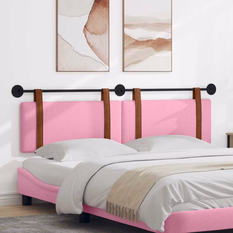Testata del letto appesa vidaXL in similpelle rosa, L 190 x P 55 x H 5 cm