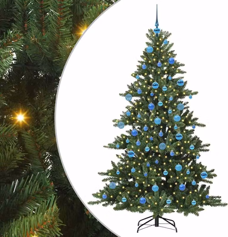 Albero di Natale Artificiale con Rami Pieghevoli Verde 180 cm
