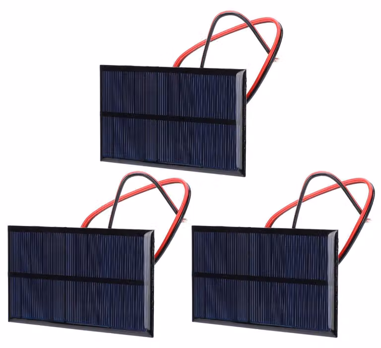 Confezione da 3 pannelli solari policristallini da 6V e 1W, con cavo da 30 cm