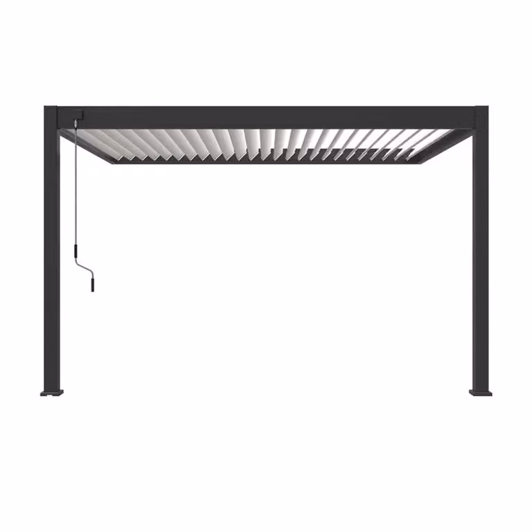 Pergola Bioclimatica Ombrea VS addossata L: 400 cm, P: 300 cm, H: 255,8 cm - Antracite/Bianco