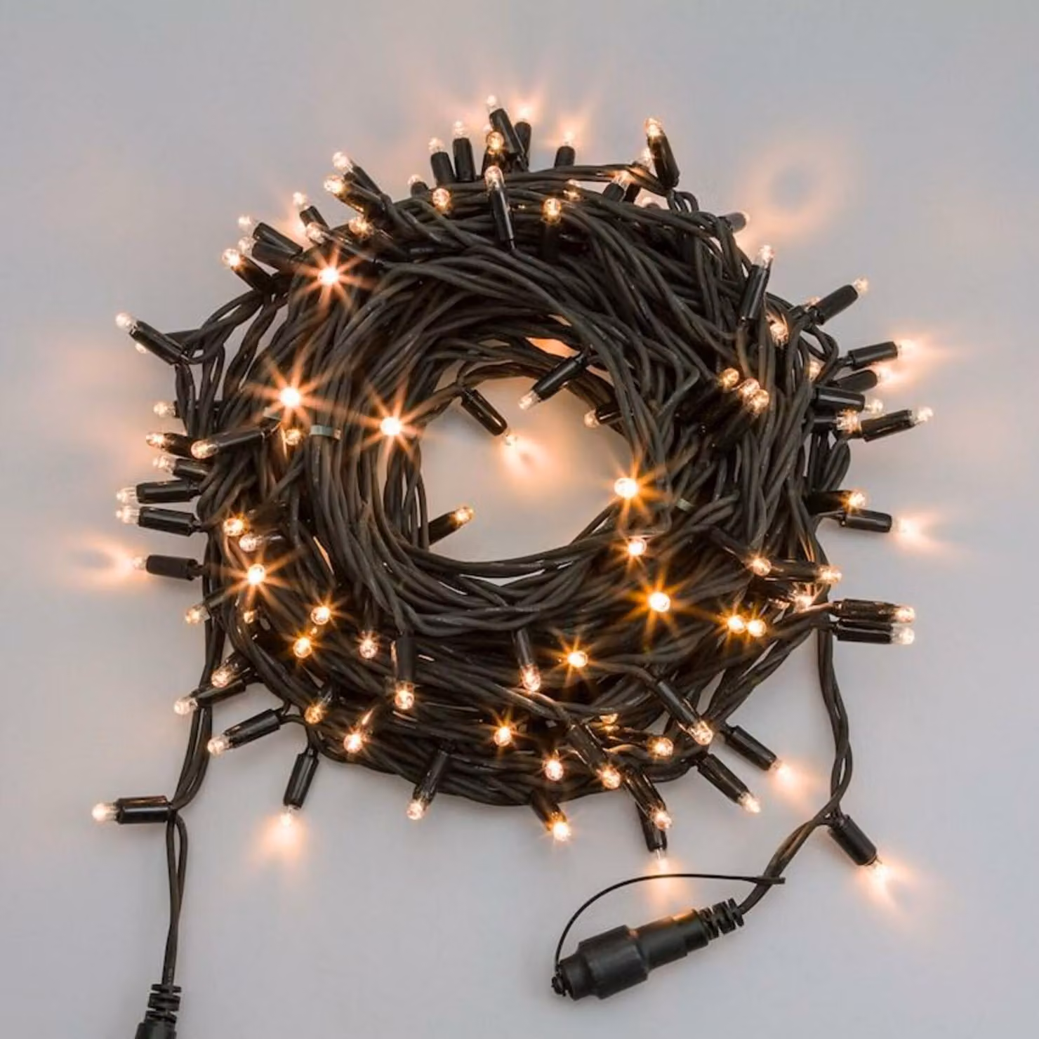 Xmas King: filone luminoso a LED da 20 m con 120 LED MAXI, connettore professionale a 2 poli, 230 V, per uso esterno, bianco caldo, senza alimentatore