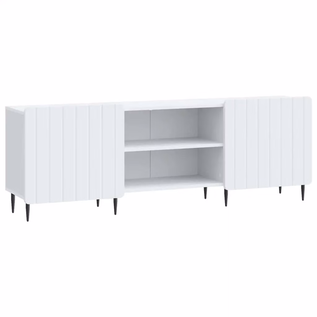 Mobile TV moderno DESIGN IN bianco in legno ingegnerizzato e metallo L: 150 cm, P: 31 cm, H: 52 cm – 2
