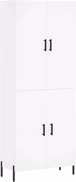Credenza | Madia | Buffet da pranzo | Armadio da pranzo Bianca 69,5x34x180 cm in Legno Multistrato