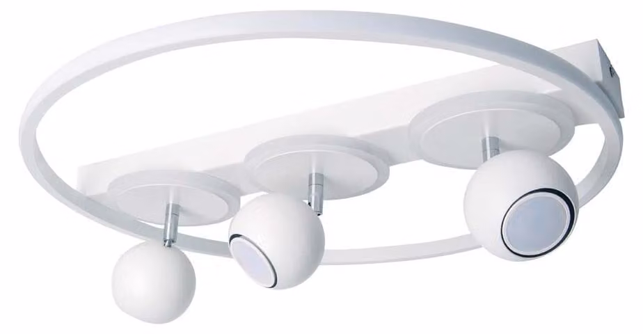 Plafoniera LED, metallo, bianco, 4 fiamme, P 50 cm