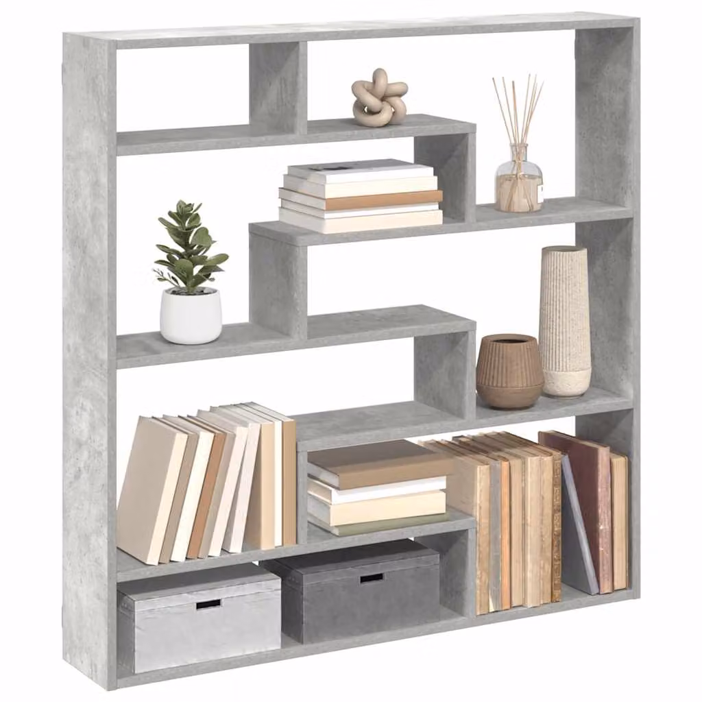 vidaXL Mensola a Cubo da Parete con 7 Scomparti in MDF Grigio Matt
