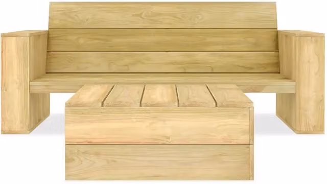 Set Divani da Giardino 2 pz in Legno di Pino Impregnato 3053197