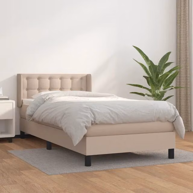 Giroletto a Molle con Materasso Cappuccino 100x200cm Similpelle 3130768