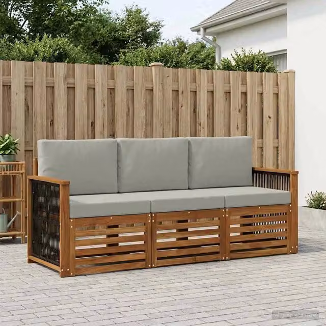 Set divani 3 pz Legno di Acacia Massello 3383962