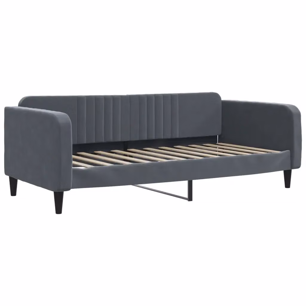 Letto da Giorno Moderno vidaXL Grigio con Struttura Imbottita in Metallo e Legno L/P/H: 200 x 110 x 75 cm – 2