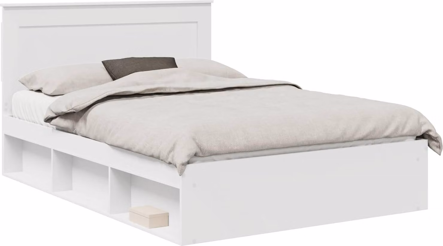 vidaXL Struttura letto con testiera bianca 140 x 200 cm in legno di pino massiccio