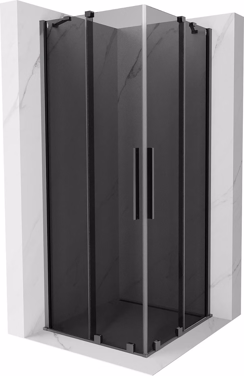 Mexen Velar Duo cabina doccia scorrevole 100 x 100 cm, grafite, gun metal - 871-100-100-42-95