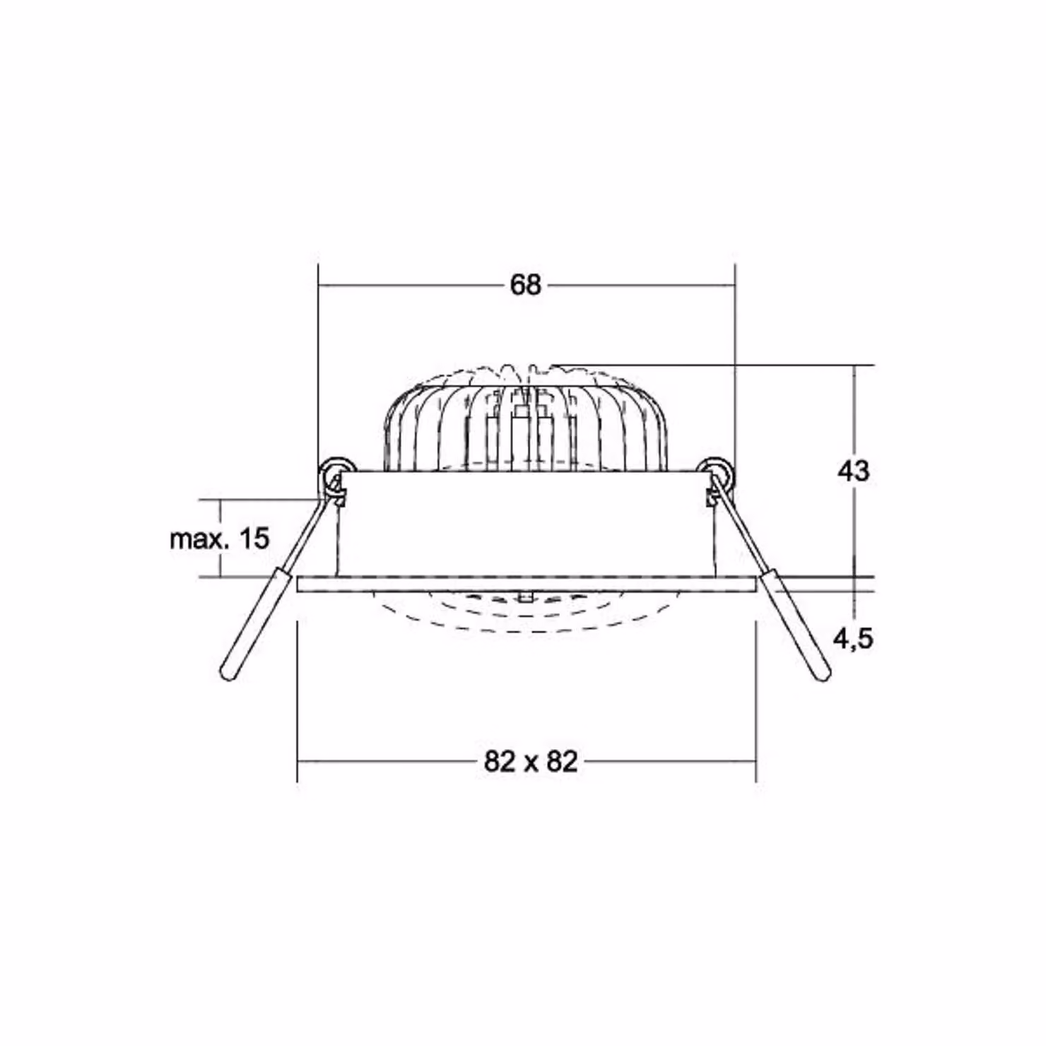 BRUMBERG BB36 incasso dimming RC driver tondo nero BB36, dimmerabile, Nero, Soggiorno / Sala da pranzo, Alluminio, Downlight