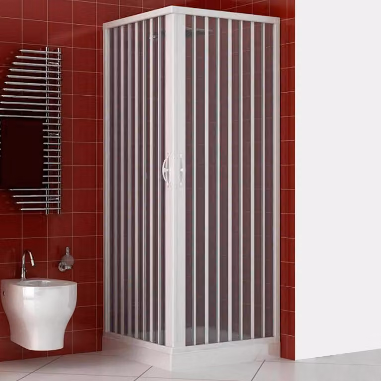 Box doccia angolare Luna 90x90 cm in PVC a soffietto — ampio e confortevole, Italy