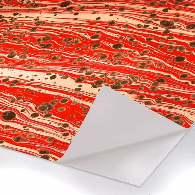 MARBLED PAPER - RED - Pellicola adesiva in PVC finitura opaca Misura: 100x1000 cm