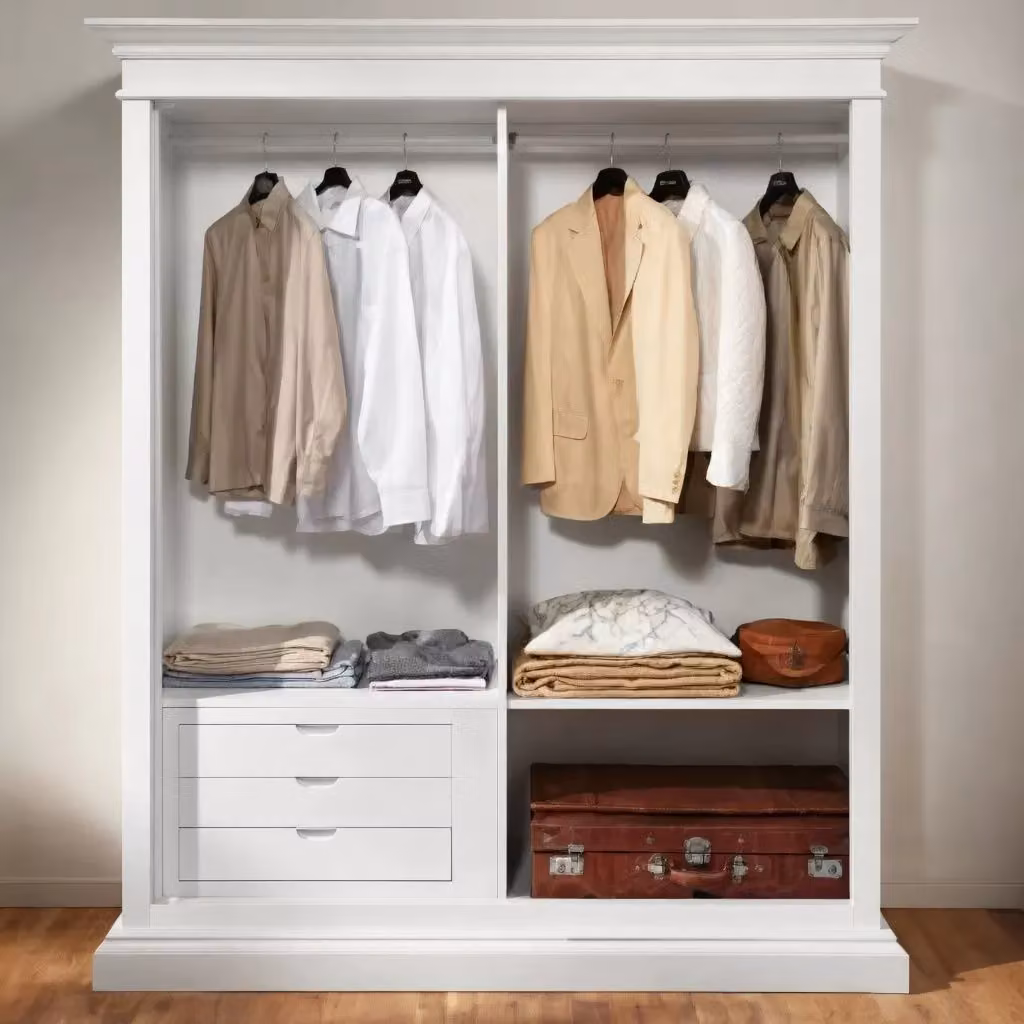Armadio Arte Povera Mobili 2G con 2 Ante Scorrevoli in Legno Bianco Shabby Chic L: 183 cm, P: 67 cm, H: 212 cm – 2