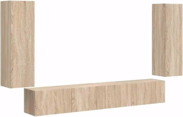 Set di Mobiletto da TV a Parete 4 pz | Armadietto TV | Mobile Porta TV Rovere Sonoma