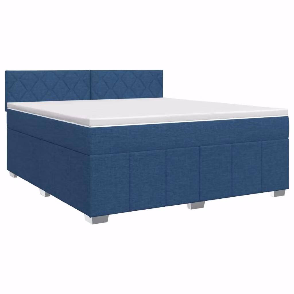 Letto box spring con materasso ibrido vidaXL Blu e Bianco L 140 x P 200 cm – 2