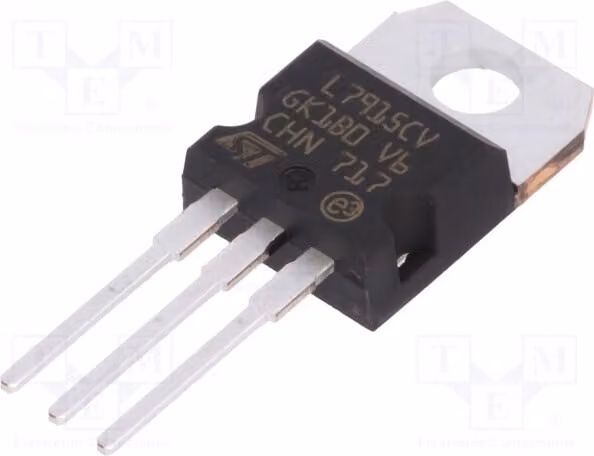 1x IC: Stabilizzatore di tensione, regolato (no) -15V 1,5A, montaggio a foro passante (THT), modello L7915CV-DG, nuovo
