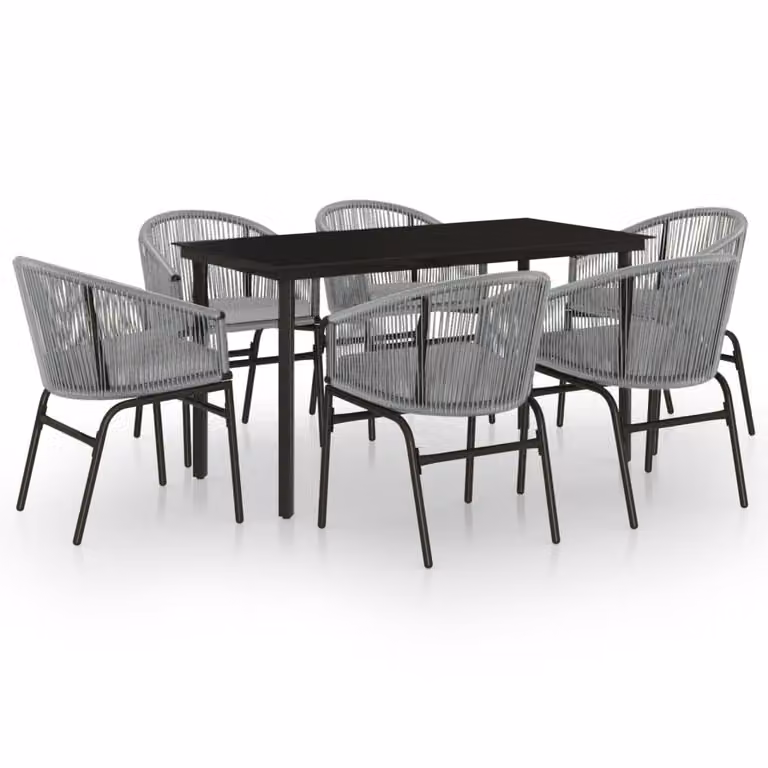 Set Mobili da Pranzo per Giardino 7 pz Antracite