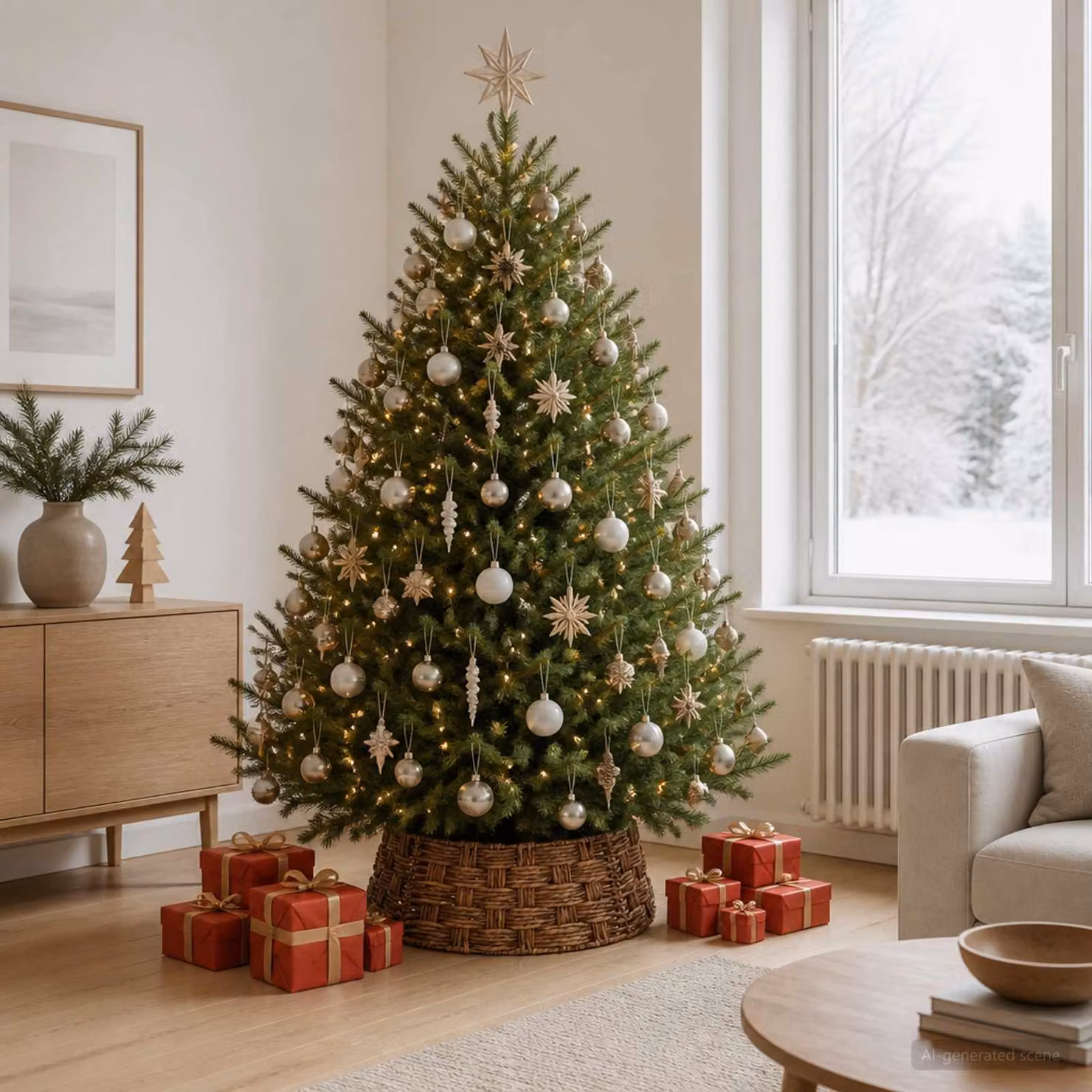 vidaXL Collare per Albero di Natale Rotondo Marrone lavato