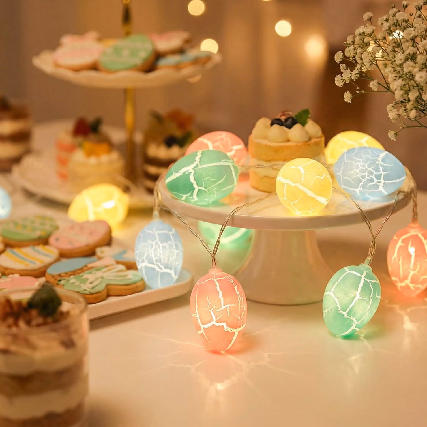 Catena luminosa per interni, 2 metri, 10 LED, con timer, alimentata a batteria