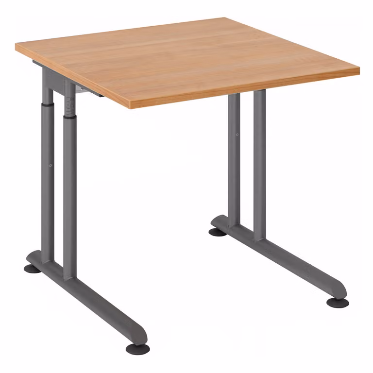 HAMMERBACHER ZS08 höhenverstellbarer Schreibtisch nussbaum quadratisch