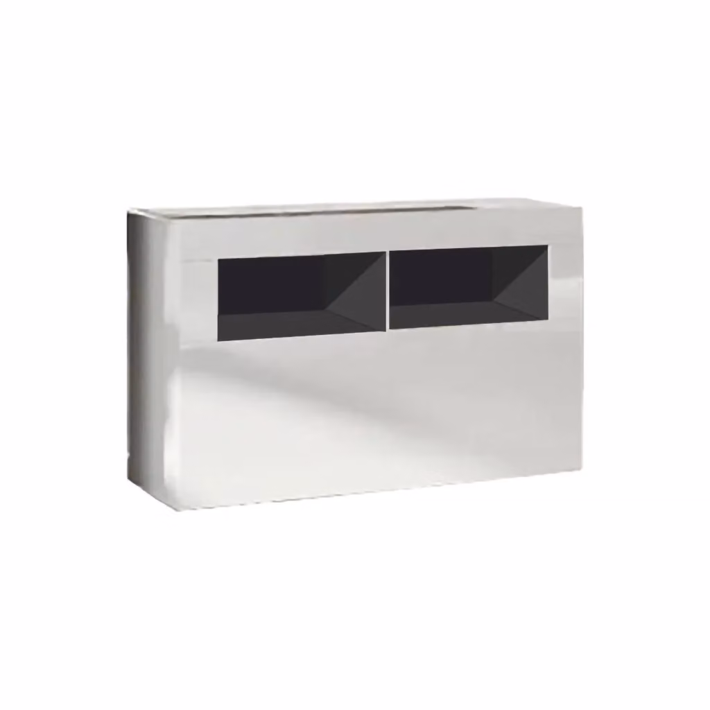 Scarpiera Bernardin DMORA, Mobile porta scarpe moderno per ingresso con ripiano aperto e scomparti basculanti, Bianco lucido, L: 91 cm, P: 35 cm, H: 57 cm – 2